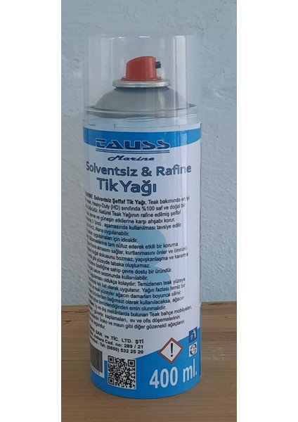 Marine Teak Oıl / Transparent Spray (Solventsiz Şeffaf Tik Yağı) 400 ml