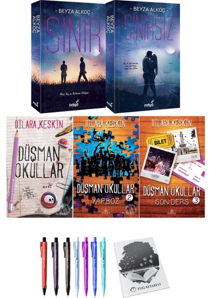 Sınır - Sınırsız - Düşman Okullar 3’lü Set + Kalem + Not Defteri