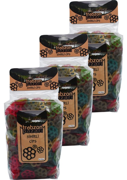 Trabzon Pazarı Yerli Çiçek Desenli Sihirli Cips 3x250 gr