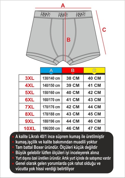 Büyük Boxer Battal Boy Likralı Boxer 3 Adet