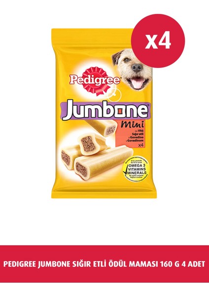 Jumbone Sığır Etli Ödül Maması 160 G 4x