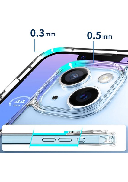 Apple iPhone 14 Plus Kılıf Magsafe Şarj Özellikli Şeffaf Sert Pc Zore Embos Kapak