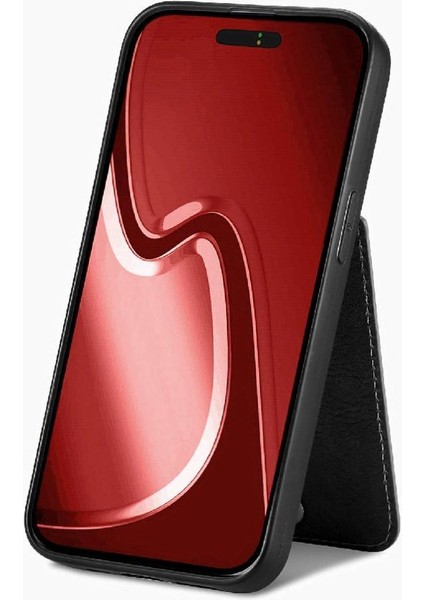 IPhone 15 Için Kılıf Pro Max Crad Yuvası Manyetik Araç Montaj Cüzdan Standı Fermuar (Yurt Dışından)