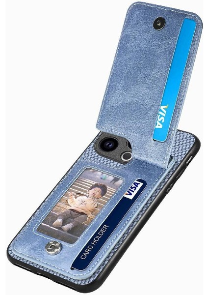 IPhone 15 Için Kılıf Pro Fermuar Cüzdan Manyetik Araç Montaj Crad Yuvası Standı (Yurt Dışından)