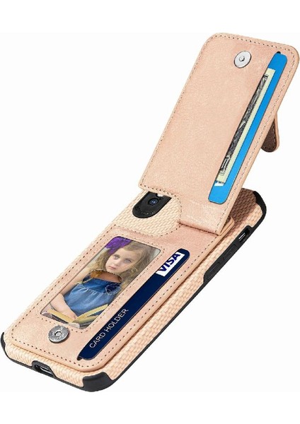 IPhone Xs Max Için Kılıf Standı Manyetik Araç Montaj Crad Yuvası Fermuar Cüzdan (Yurt Dışından)