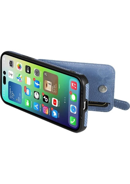 IPhone 14 Için Kılıf Pro Max Manyetik Araç Montaj Fermuar Cüzdan Standı Crad Yuvası (Yurt Dışından)