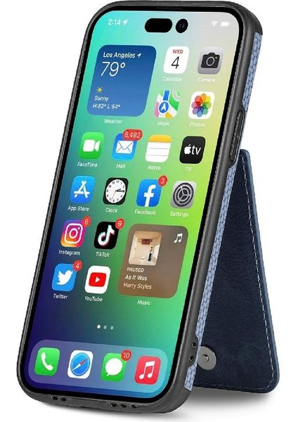 IPhone 14 Için Kılıf Pro Max Manyetik Araç Montaj Fermuar Cüzdan Standı Crad Yuvası (Yurt Dışından)