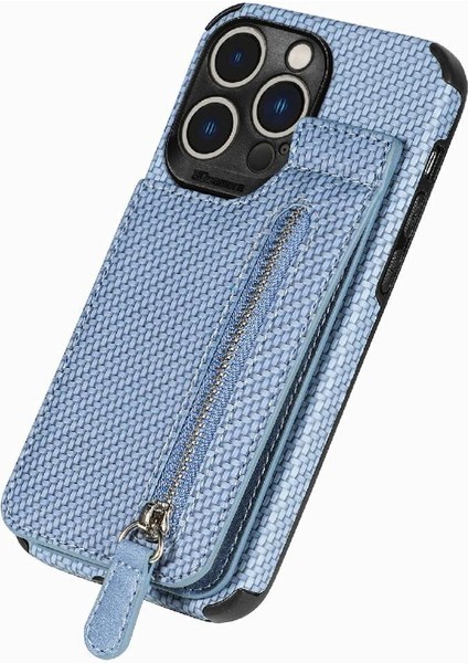 IPhone 14 Için Kılıf Pro Max Manyetik Araç Montaj Fermuar Cüzdan Standı Crad Yuvası (Yurt Dışından)