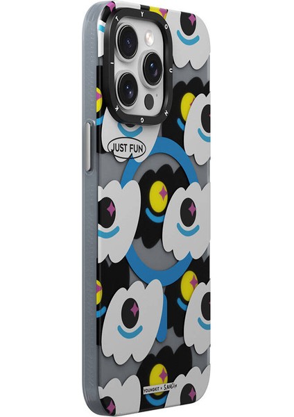 Apple iPhone 15 Pro Max Uyumlu Kılıf Magsafe Özellikli Happy View Serisi Kapak Mavi fiyatları