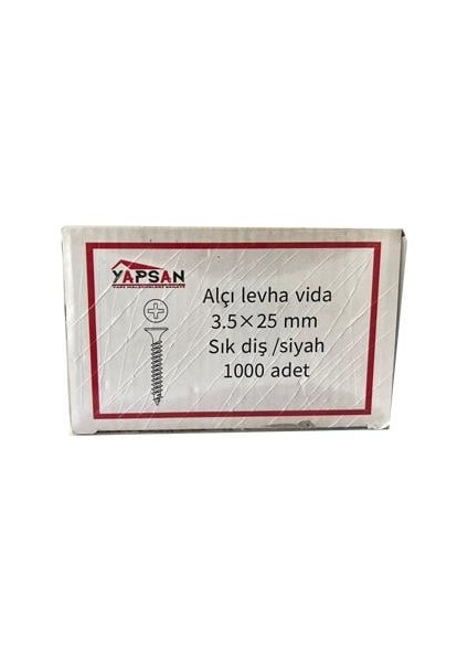 Alçıpan Vidası 3,5 x 25 Sivri Uç Sık Diş