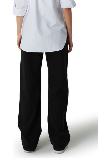 Mesfeno Palazzo Kadın Pantolon, Yüksel Bel, %100 Pamuk, Kot Rengi, Rahat Kesim, Denim Kumaş fiyatları