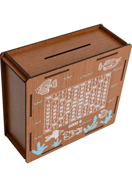 Balık Desenli 5000 Tl Hedefli Ahşap Kumbara - Parabox fiyatları