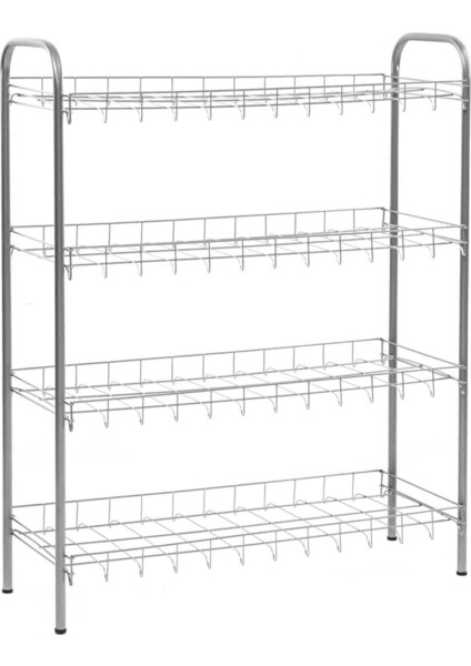 23 cm Shoe 4 Katlı Ayakkabı Rafı Klasik Klasik Gri 64 cm Metal 80 cm
