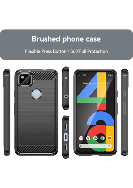 Google Pixel 4A Için Fırçalanmış Dokulu Tpu Kılıf (Yurt Dışından) modelleri