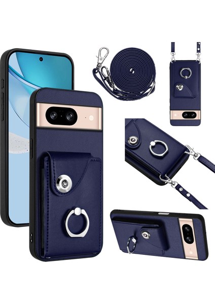 Google Pixel 8 Için Uzun Kordon Kart Çantası Kılıfı (Yurt Dışından)