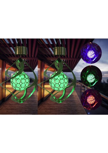 3 Adet Dekoratif Bağ Bahçe Balkon Dış Mekan Solar Güneş Enerjili Dekoratif Rgb LED Işık Spiral Işık Solar Rüzgar Gülü indirimleri