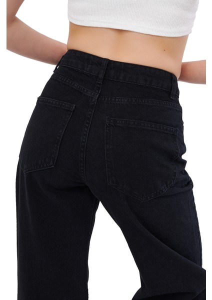 Mesfeno Palazzo Kadın Pantolon, Yüksel Bel, Pamuk, Kot Rengi, Rahat Kesim, Denim Kumaş indirimleri