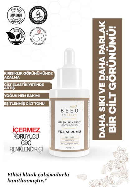 Bee' o  Apibeauty Arı Zehirli Propolisli Anti-Aging Yüz Bakım Serumu 30 ml