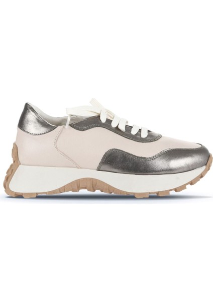 Haki Krem Deri Kadın Spor Ayakkabı 01WA8600