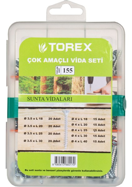 Çok Amaçlı Vida Seti 155 Parça