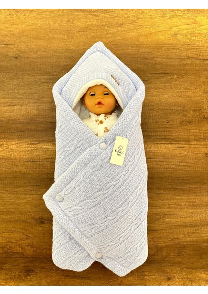 Kids Mavi Triko Kundak Battaniye/ 3 Lü Mendil Hediye modelleri