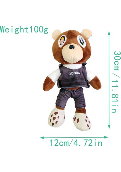 Toy House1 Kanye Oyuncak Ayı Teddy Bear Peluş Oyuncak Bebek Hediye 30CM (Yurt Dışından)