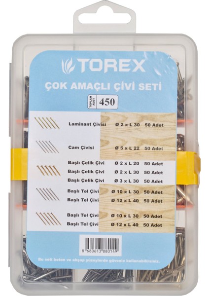 Çok Amaçlı Çivi Seti 450 PARÇA