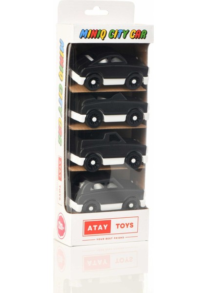 Mınıq Cıty Car Siyah Beyaz Mıx 4’lü Set Oyuncak Araba