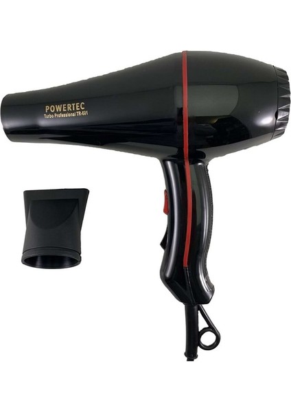 Tr 601 Profesyonel Fön Makinesi + Powertec Tr-11 Siyah Saç Maşası 11 mm