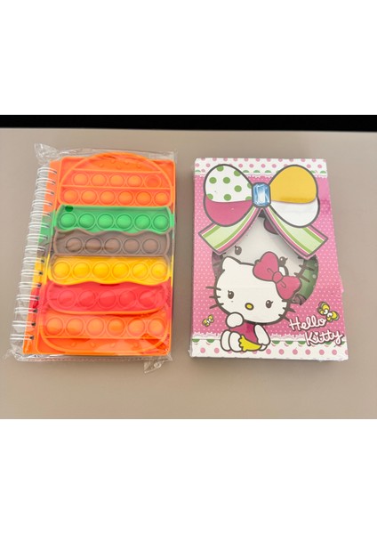 Hello Kitty Günlük,anı Defter Kilitlenebilir ve Renkli Turuncu Popit Defter-Set Kız Çocuk Kırtasiye Ürünleri