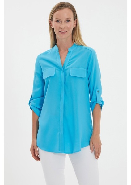 Hakim Yaka Kapak Cep Bluz fiyatları