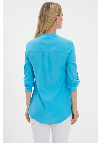 Hakim Yaka Kapak Cep Bluz fırsatları