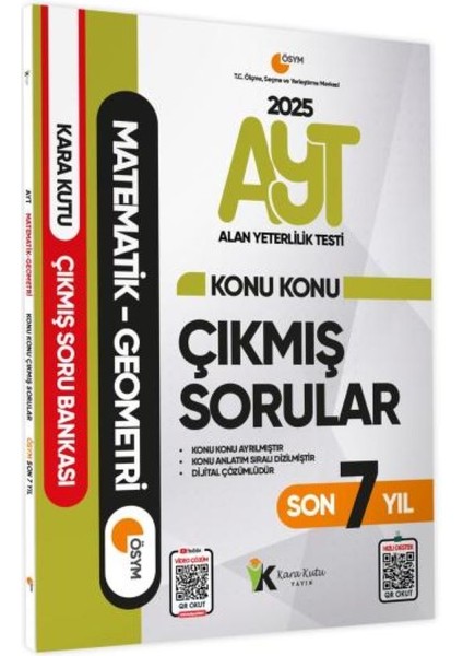 2025 YKS - AYT Matematik - Geometri Karakutu Konu Konu Çıkmış Soru Bankası