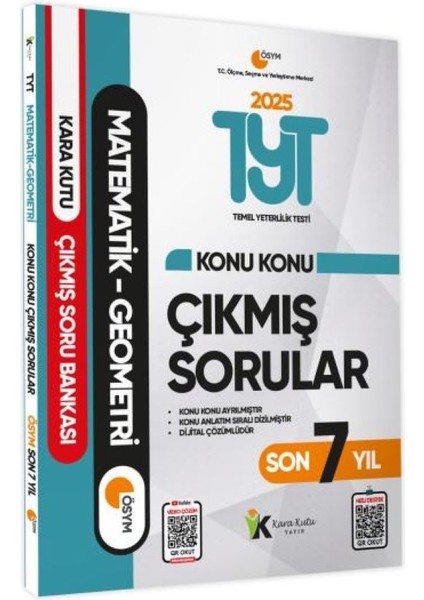 2025 YKS - TYT Matematik - Geometri Karakutu Konu Konu Çıkmış Soru Bankası