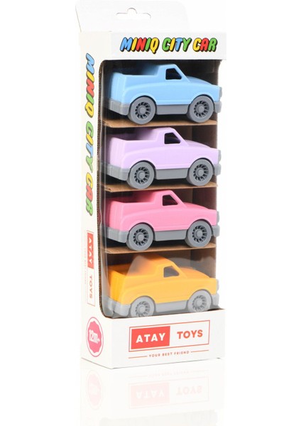 Mınıq Cıty Car Pıckup Pastel 4’lü Set Oyuncak Araba