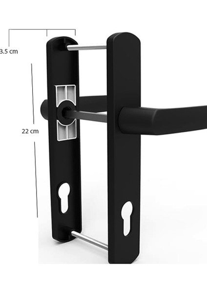 Pimapen Siyah Alüminyum Silindirli Kapı Kolu 85/35