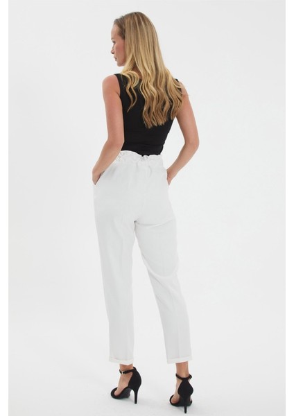 Arkası Lastikli Cepli Duble Paça Pantolon fırsatları