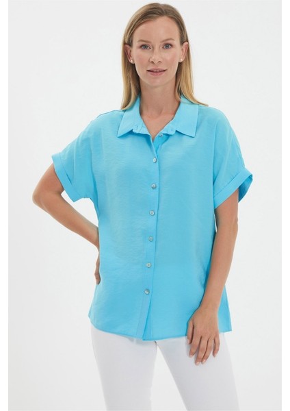 Gömlek Yaka Kısa Kol Bluz