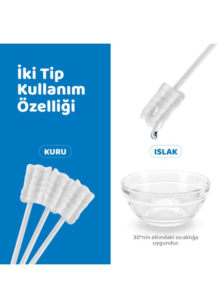 [45 Adet] Bebek Ağız Temizleme Çubuğu, Bebek Diş Fırçası, Yenidoğan Dil Temizleyici