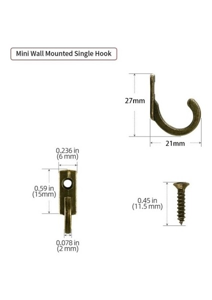 58 Parça Duvara Monte Kanca, Küçük Askı, Kahve Fincanlarını Asmak Için Tekli Askı, Mutfak Havlusu Bronz (Yurt Dışından)