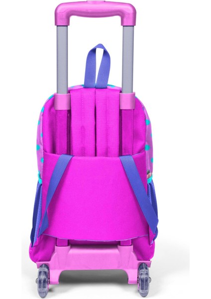 Kids Pembe Köpek Desenli Üç Bölmeli Çekçekli Okul 3'lü Çanta Seti 3SET23950 fırsatları