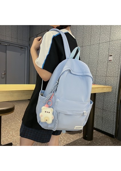 2024 Bahar Yeni Öğrenci Sırt Çantası Okul Çantası Basit Kore Tarzı Sırt Çantası Kadın Seyahat Eğlence Çantası (Yurt Dışından) fırsatları