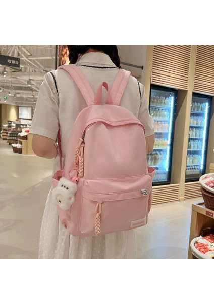 2024 Bahar Yeni Öğrenci Sırt Çantası Okul Çantası Basit Kore Tarzı Sırt Çantası Kadın Seyahat Eğlence Çantası (Yurt Dışından) indirimleri