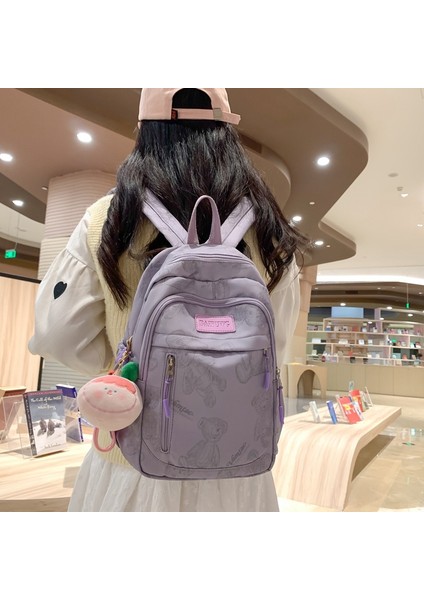 2024 Bahar Yeni Öğrenci Sırt Çantası Okul Çantası Basit Kore Tarzı Sırt Çantası Kadın Seyahat Eğlence Çantası (Yurt Dışından) fırsatları