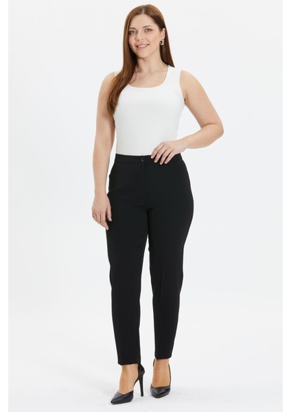 Büyük Beden Cepsiz Boru Paça Pantolon modelleri
