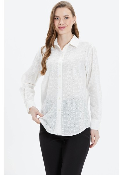 Gömlek Yaka Brode Yıldızlı Bluz fiyatları