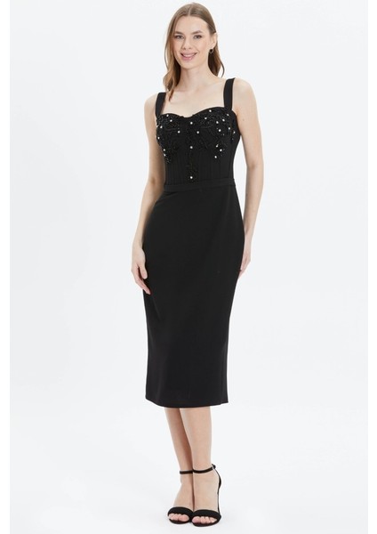 Önü Taşlı Askılı Elbise fiyatları