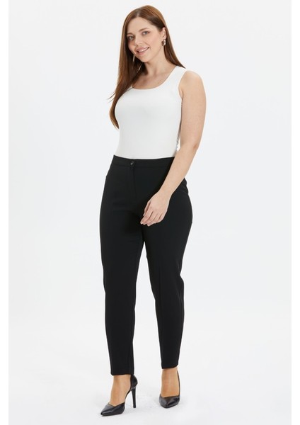 Büyük Beden Cepsiz Boru Paça Pantolon