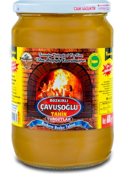 Odun Ateşinde Çifte Kavrulmuş Kepeksiz Bozkır Tahini Cam Kavanoz 600G