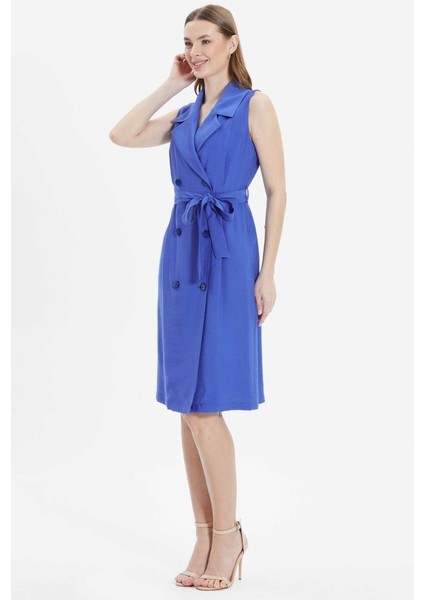 Kruvaze Erkek Yaka Beli Kemerli Elbise modelleri